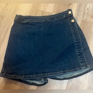 Judy Blue Dark Blue Denim Mini Skort with Side Button Detail